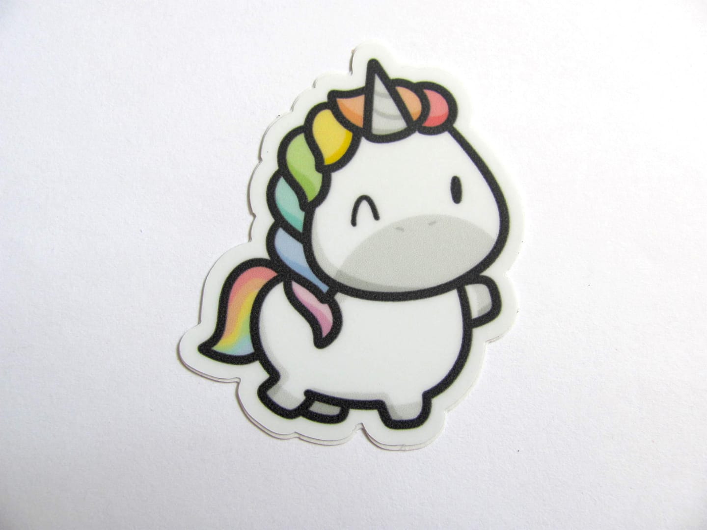 Customer photo review of Rainbow Unicorns Die Cut Stickers (Set of 5)