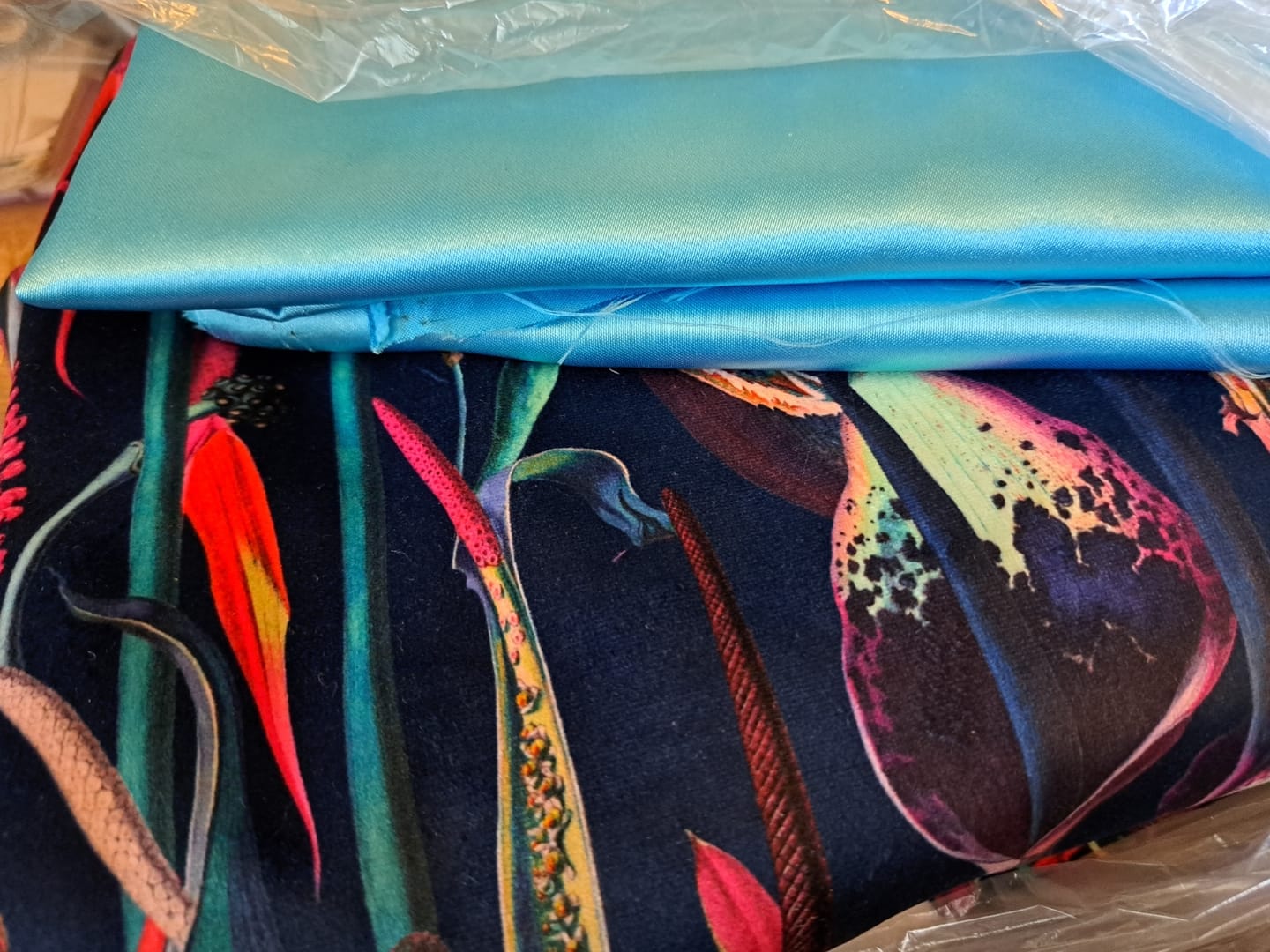 Customer photo review of Abstract Plants Digital Velvet Fabric