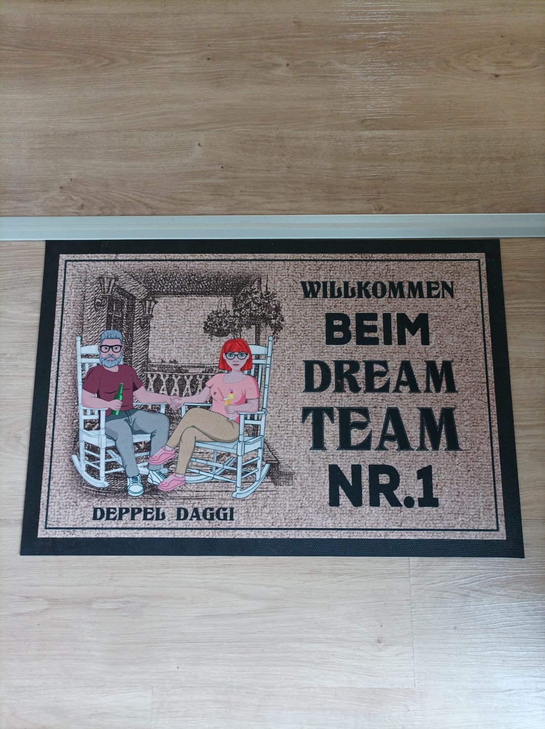 Customer photo review of Willkommen - Paar-Fußmatte