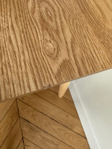 Customer photo review of Table a manger rectangulaire 4 personnes en pin massif L120