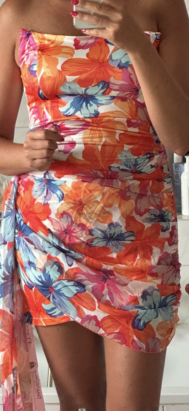 Customer photo review of Flare Floral Mini Dress