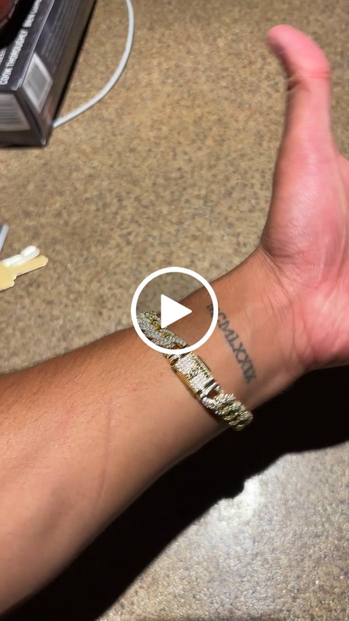 Customer video review of 8mm Iced Cuban Link Bracelet - Gold