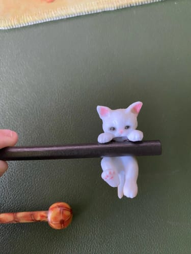 Customer photo review of Clingy Kitten Hair Stick