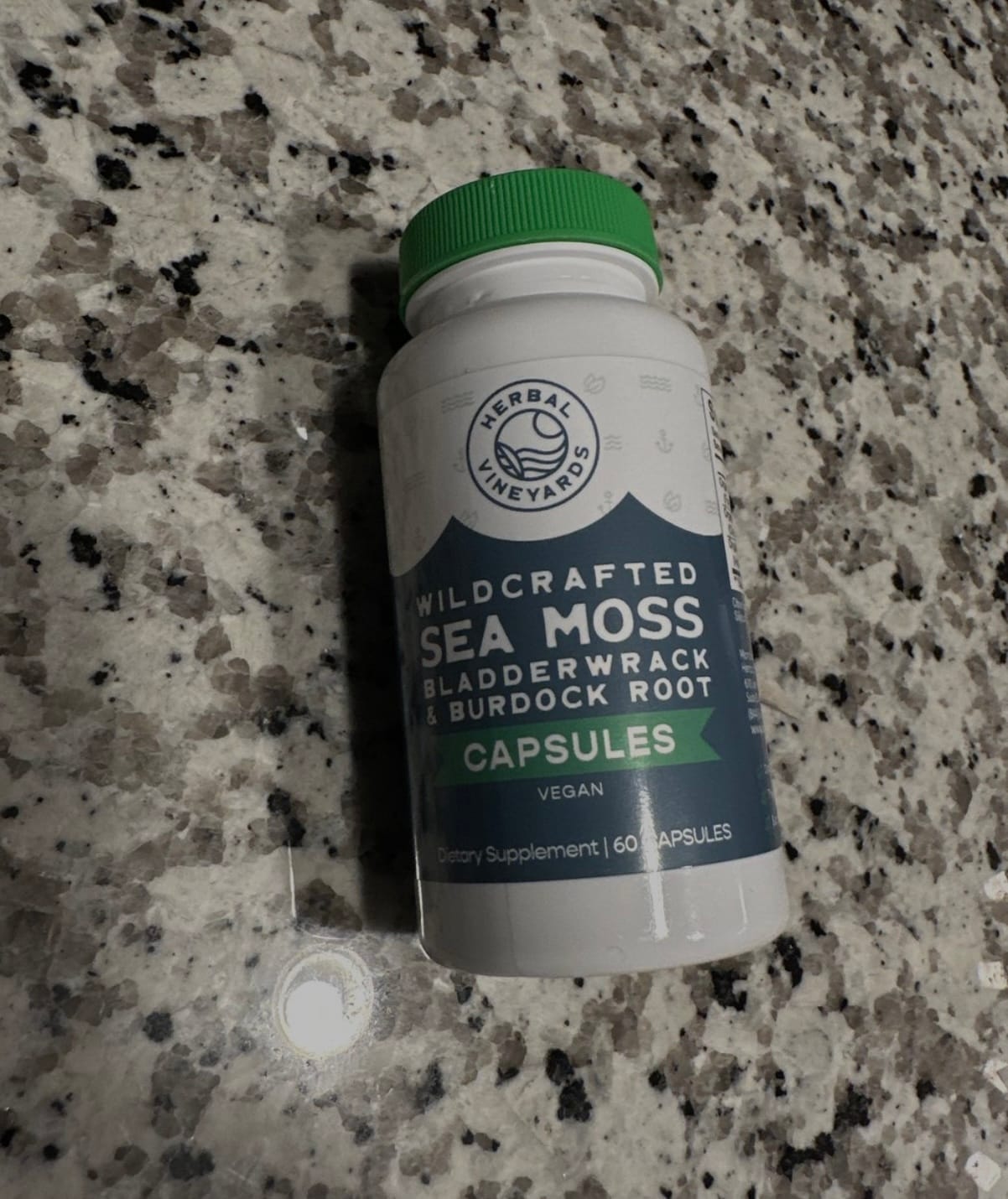 Customer photo review of ORGANIC SEA MOSS, BLADDERWRACK & BURDOCK ROOT VEGETABLE CAPSULES (1500 MG) - 60 Capsules