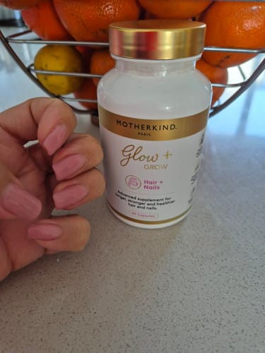 Customer photo review of Glow + Grow Hair Growth Collagen Starter Kit