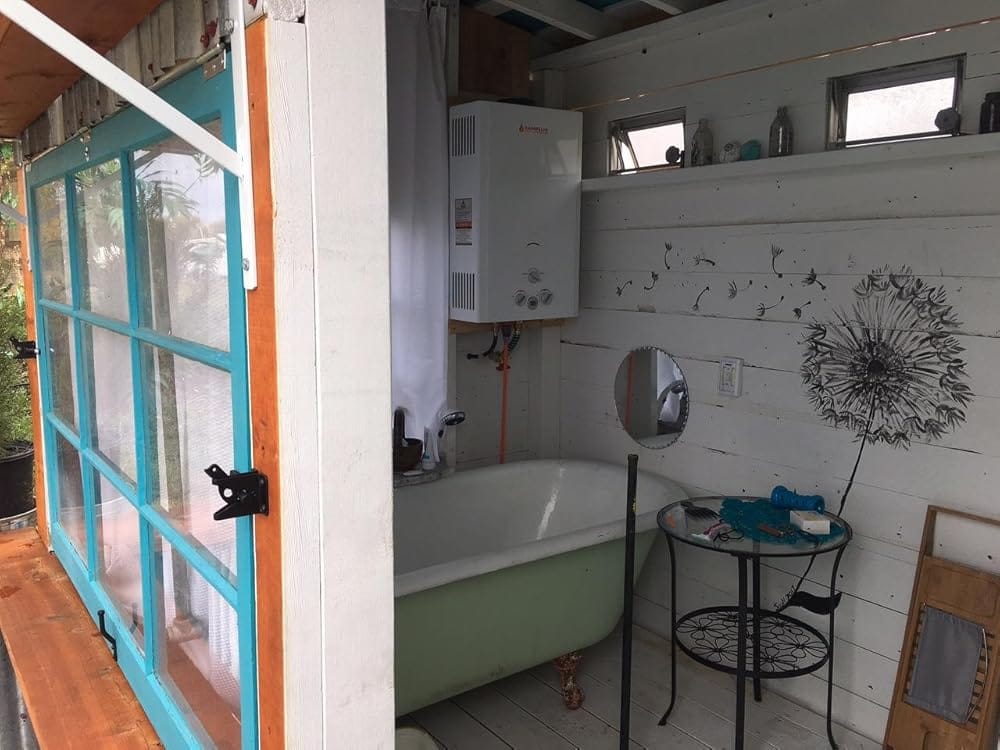 Customer photo review of Propane Portable Tankless Water Heater Outdoor, Camplux 4.22 GPM Instant Hot Camping Showers with 3.3 GPM Water Pump & Pipe Strainer