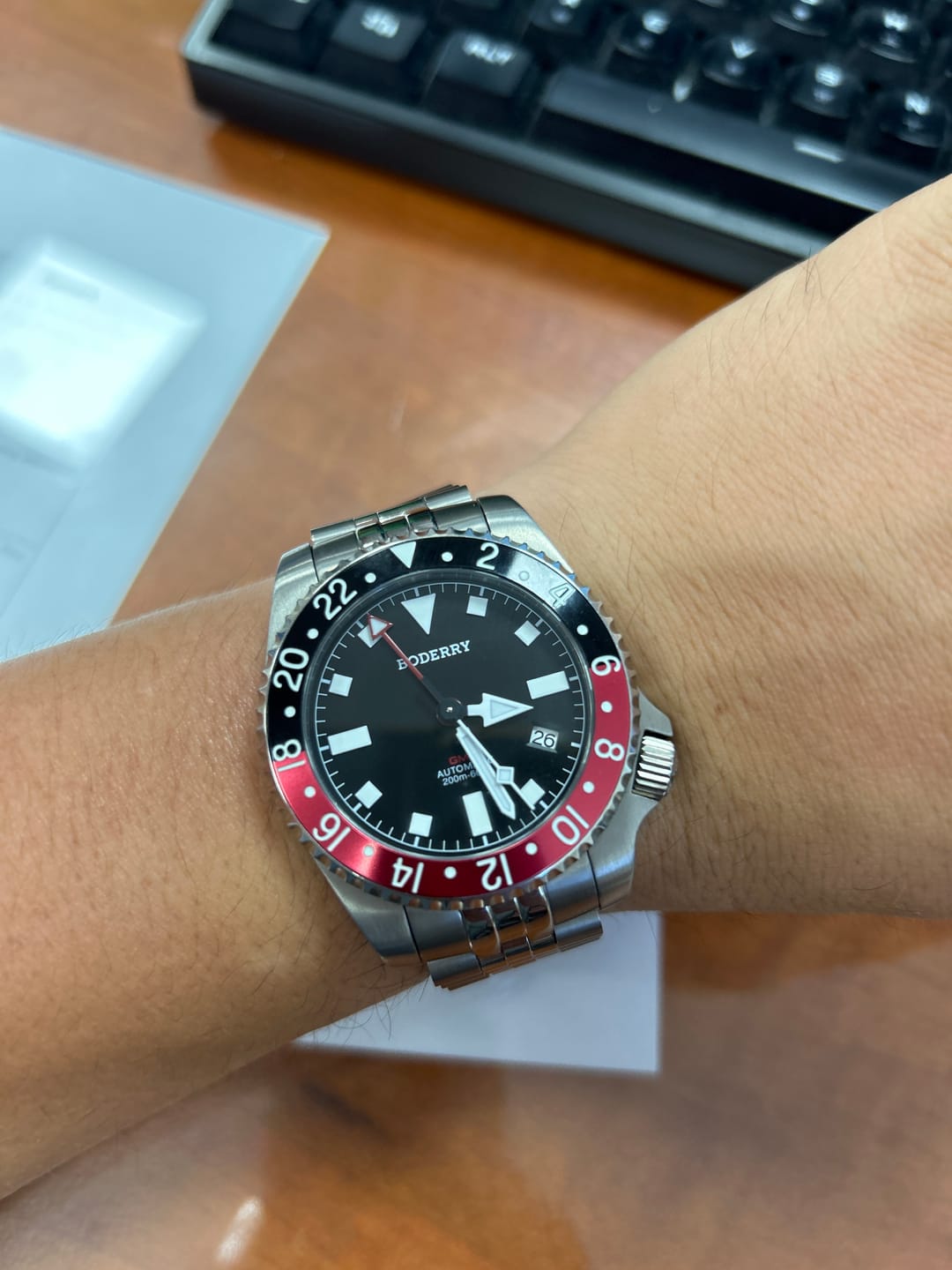 Customer photo review of ADMIRAL GMT - 200M Waterproof Titanium Automatic Diver Watch | Black