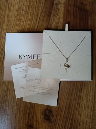 Customer photo review of Artisan Flamingo Charm Necklace