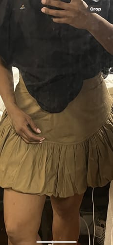 Customer photo review of Elastic Waist Mini A-Line Skirt