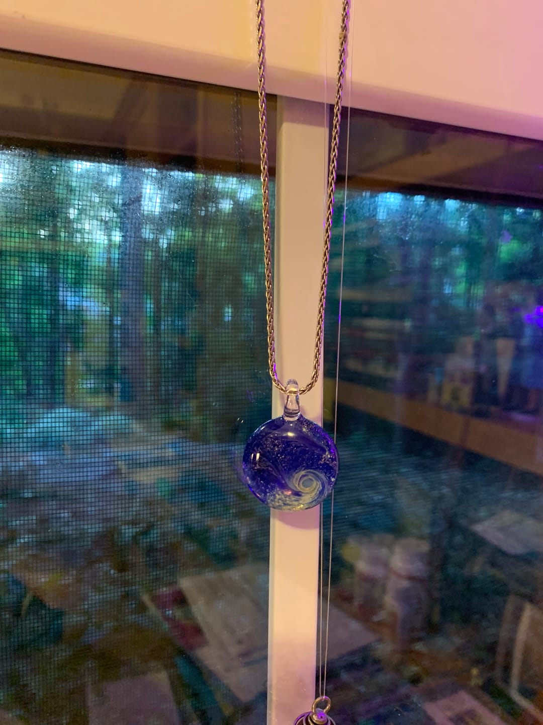 Customer photo review of Nightswirl Cremation Pendant