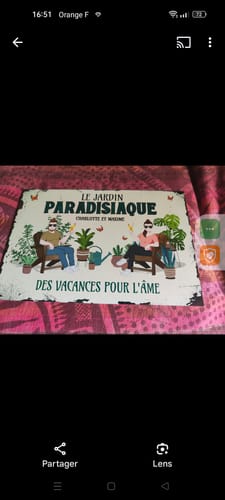 Customer photo review of Paradis du jardin - Extérieur - Pancarte de porte