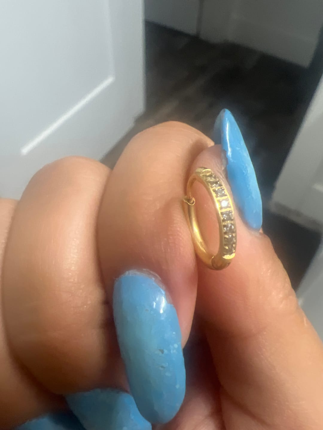 Customer photo review of Eternity Hoop Earrings