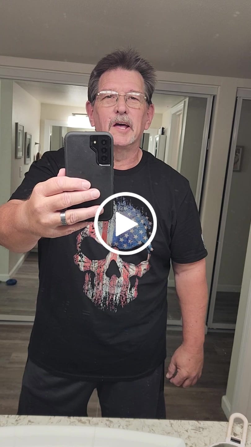 Customer video review of USA Flag Skull T-Shirt