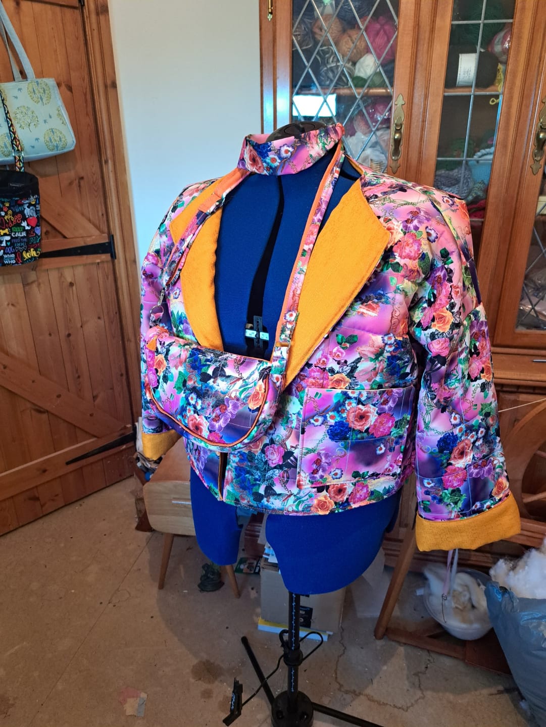Customer photo review of Pink and Orange Floral Cotton-Touch Polyester Fabric