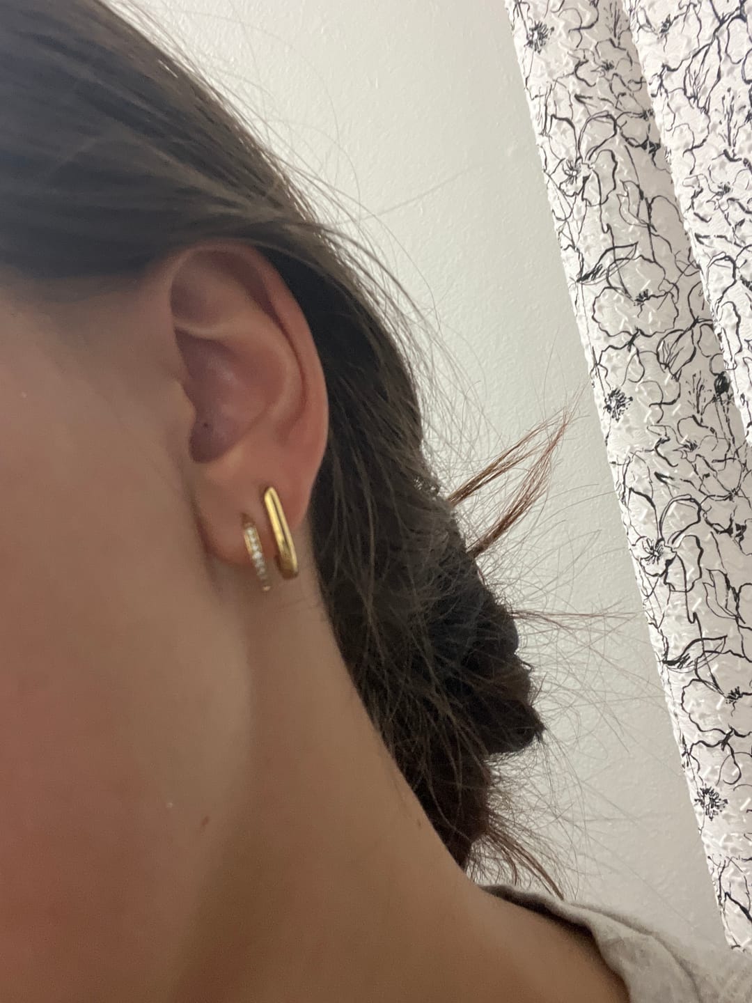 Customer photo review of Madison Gold Hoop Earrings