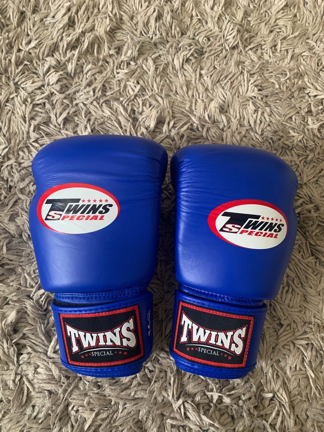 Customer photo review of Twins Special BGVL3 Blue Velcro Boxing Gloves