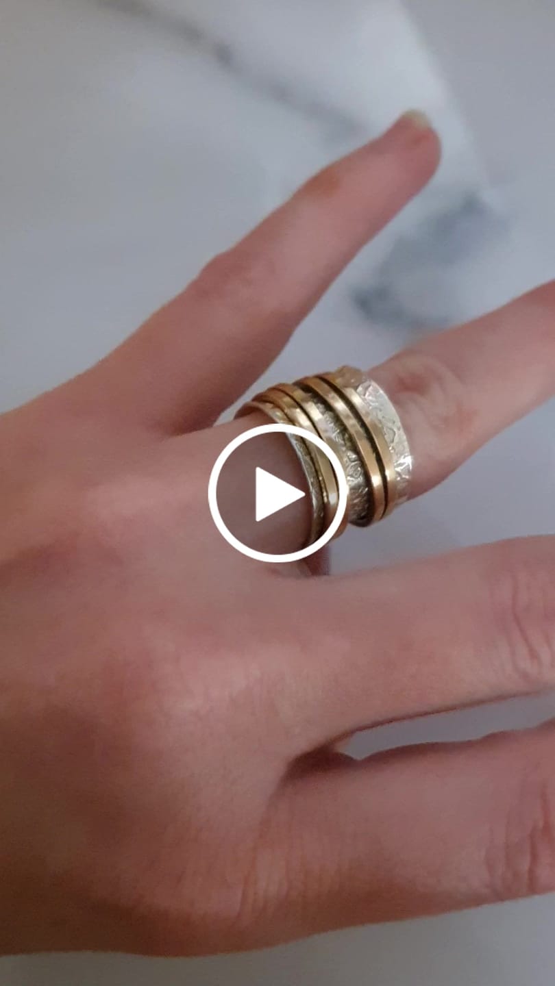 Customer video review of Textured Silver & Gold Brass Spinner Ring