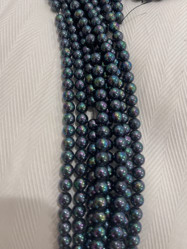 Customer photo review of 15.5" 8mm/10mm Luster black Shell pearl round beads,shell core pearl,TYD