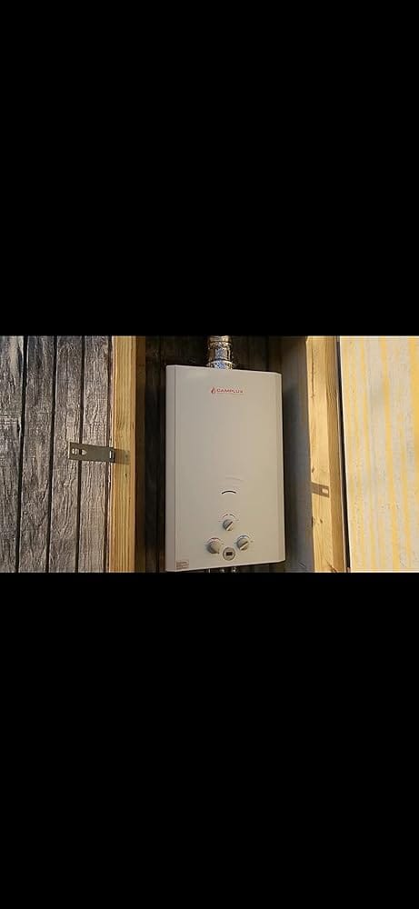 Customer photo review of Propane Portable Tankless Water Heater Outdoor, Camplux 4.22 GPM Instant Hot Camping Showers with 3.3 GPM Water Pump & Pipe Strainer