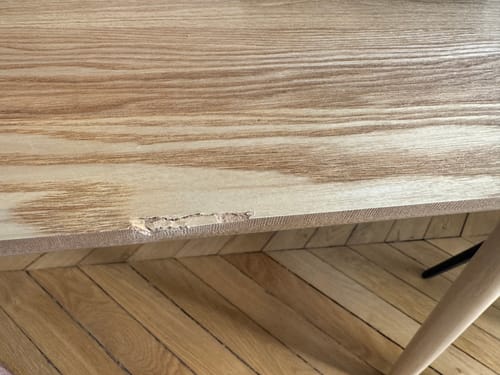 Customer photo review of Table a manger rectangulaire 4 personnes en pin massif L120