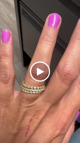 Customer video review of Bubble Milgrain CZ Eternity Ring in Gold Flashed Sterling Silver