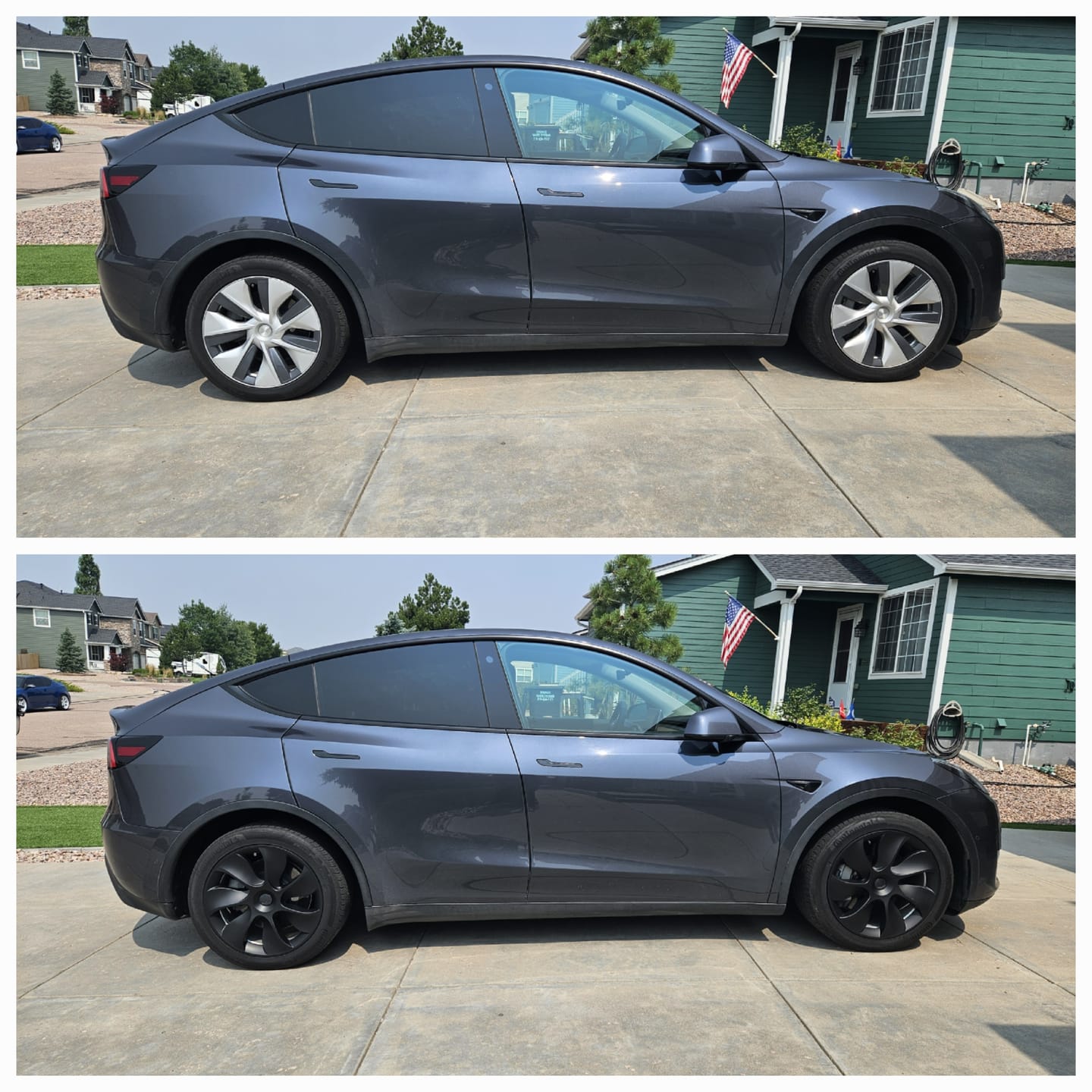 Customer photo review of TESPLUS 19'' Induction Style Wheel Cover for Model Y