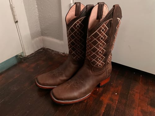 Customer photo review of RHOMBUS | MEN SQUARE TOE COWBOY BOOTS