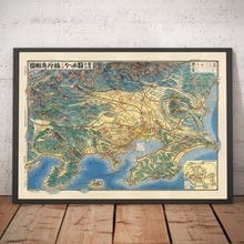 Customer photo review of Old Pictorial Map of Tokyo in 1932 by Noriai Jidosha Co. - Chuo, Shinjuku, Koto, Meguro, Taito