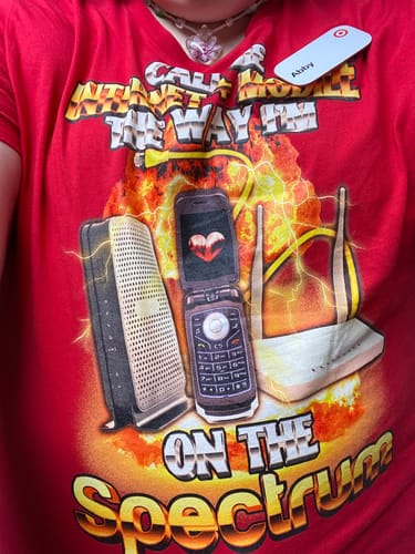 Customer photo review of Call Me Internet + Mobile Unisex t-shirt
