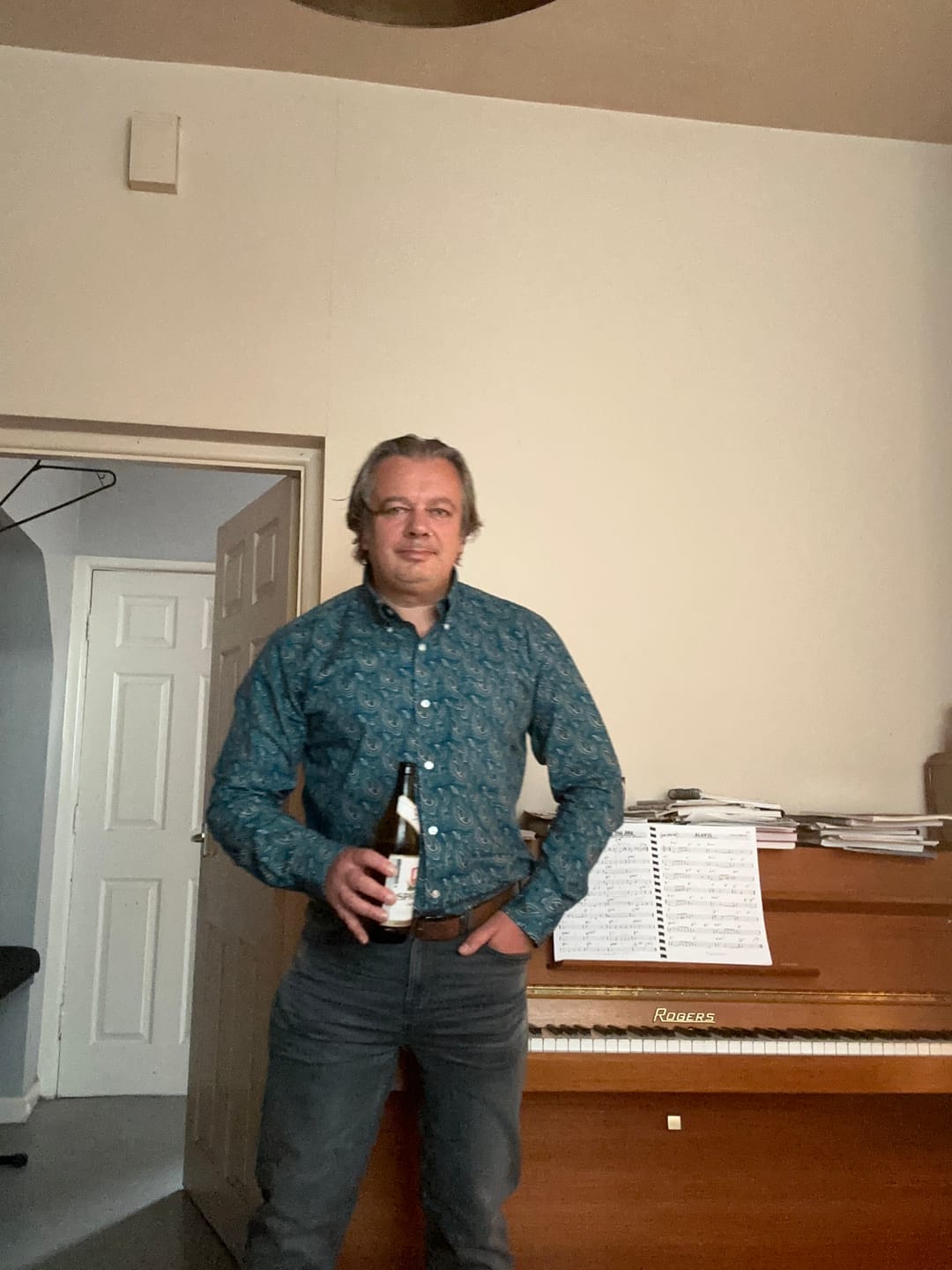 Customer photo review of Men's Blue Paisley Shirt - PS-27