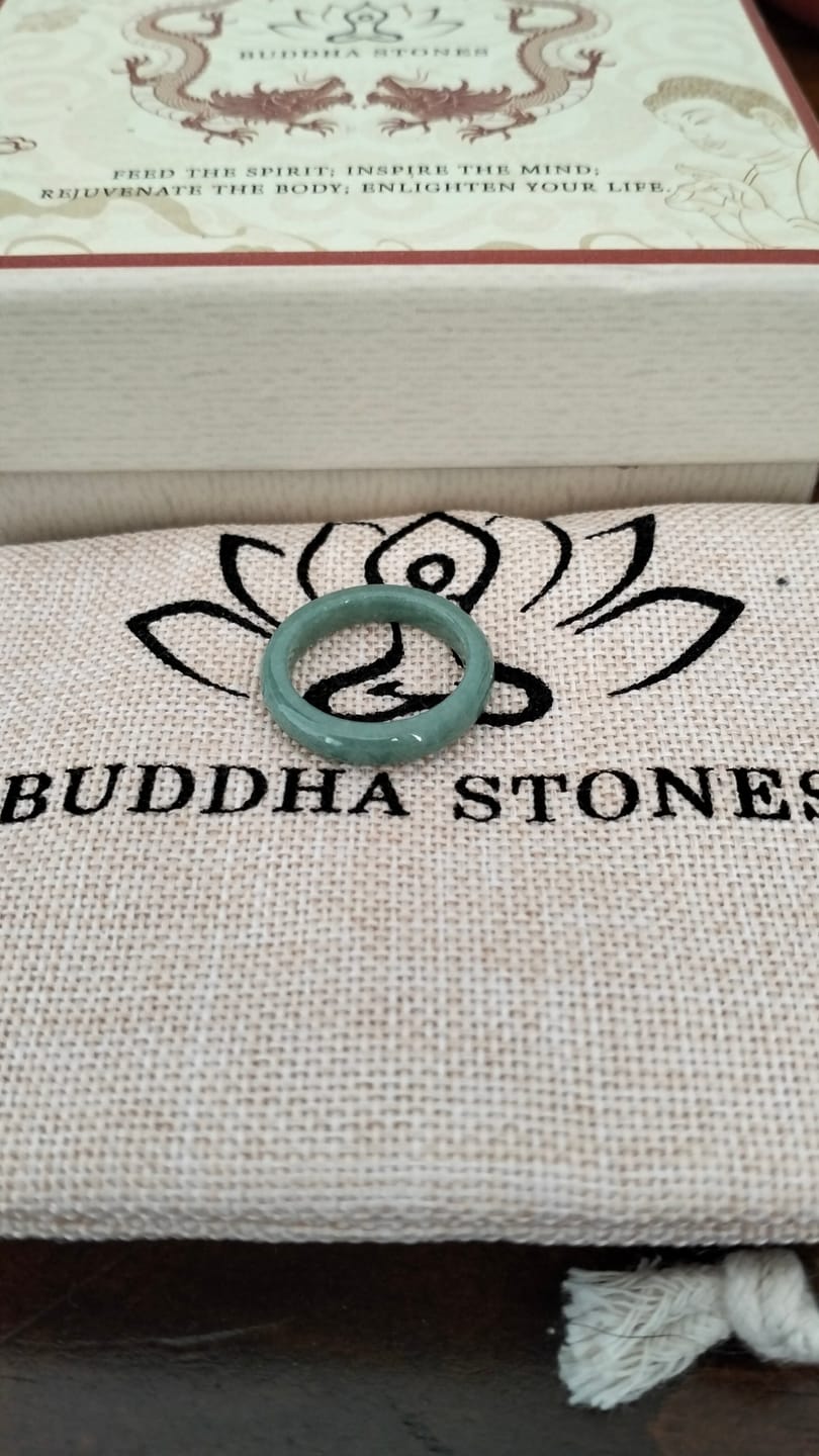 Customer photo review of Buddha Stones Natural Jade Prosperity Abundance Ring