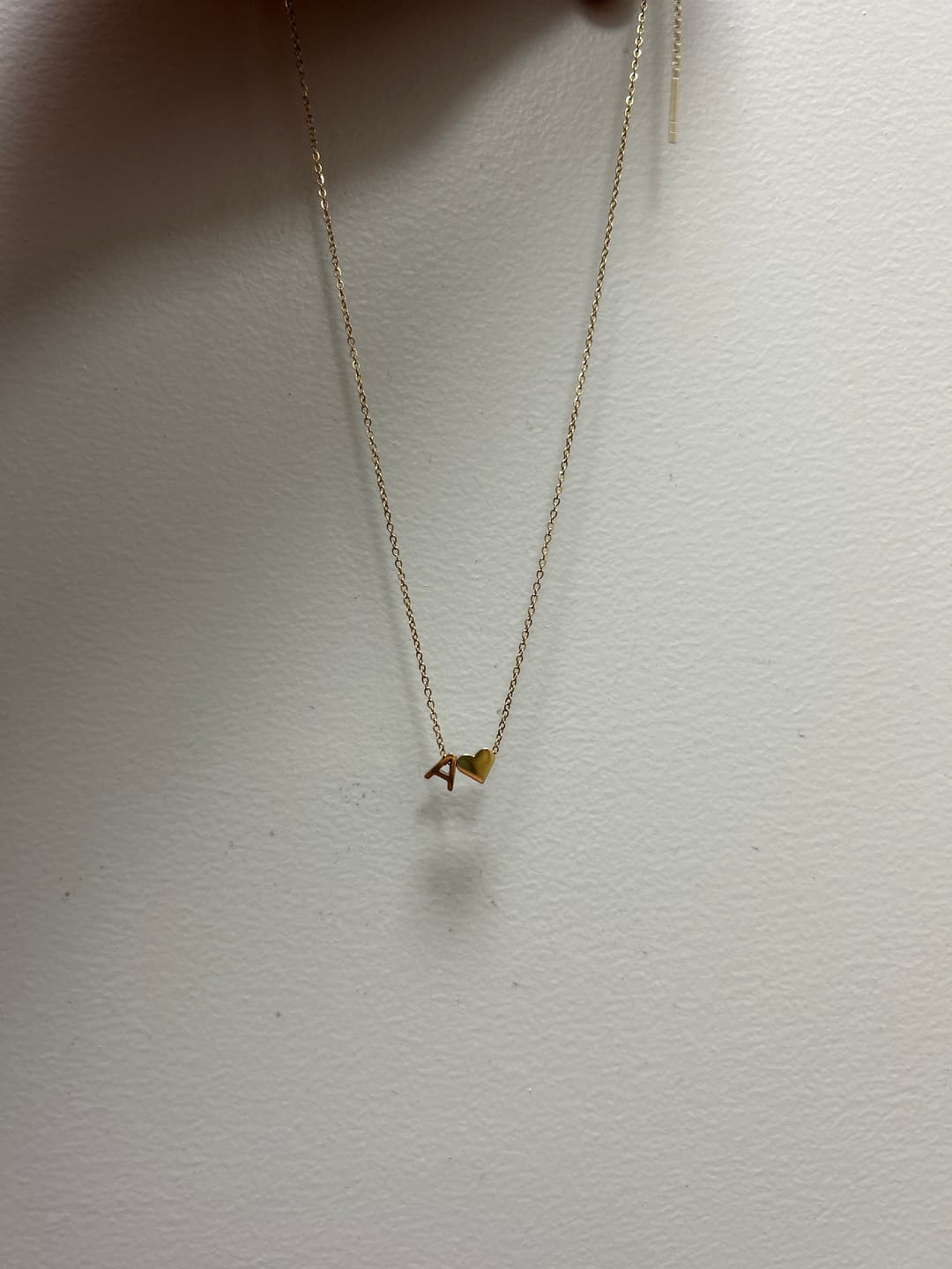 Customer photo review of Forever Love & Letter Gold Necklace