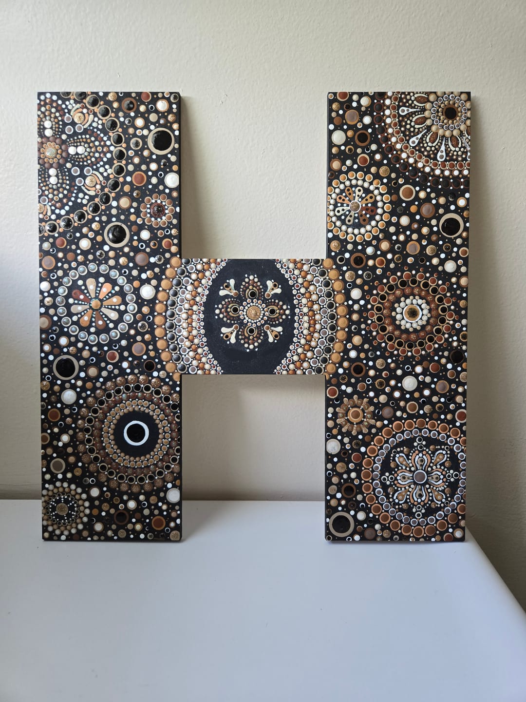 Customer photo review of Unfinished Wood Block Letter H - Craft - up to 24" DIY