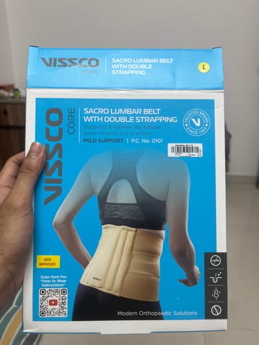 Customer photo review of Sacro Lumbar Belt 12" Back Double Strap | Supports the Lower back | Corrects Posture & Relieves Back Pain (Beige)