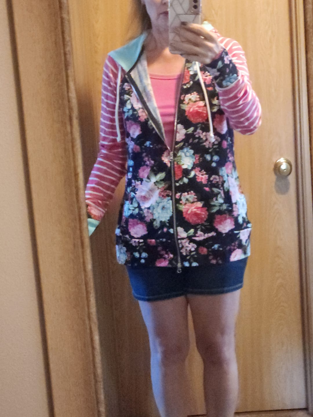 Customer photo review of Isabel Blue Floral Woman's Hoodie