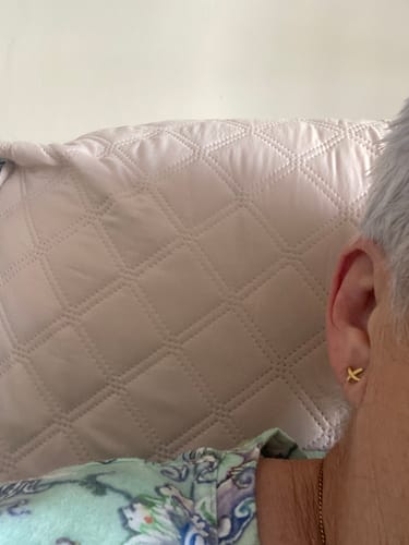 Customer photo review of Molto Kiss Stud Earrings