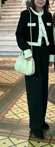 Customer photo review of Contrast Trim Tweed Cardigan