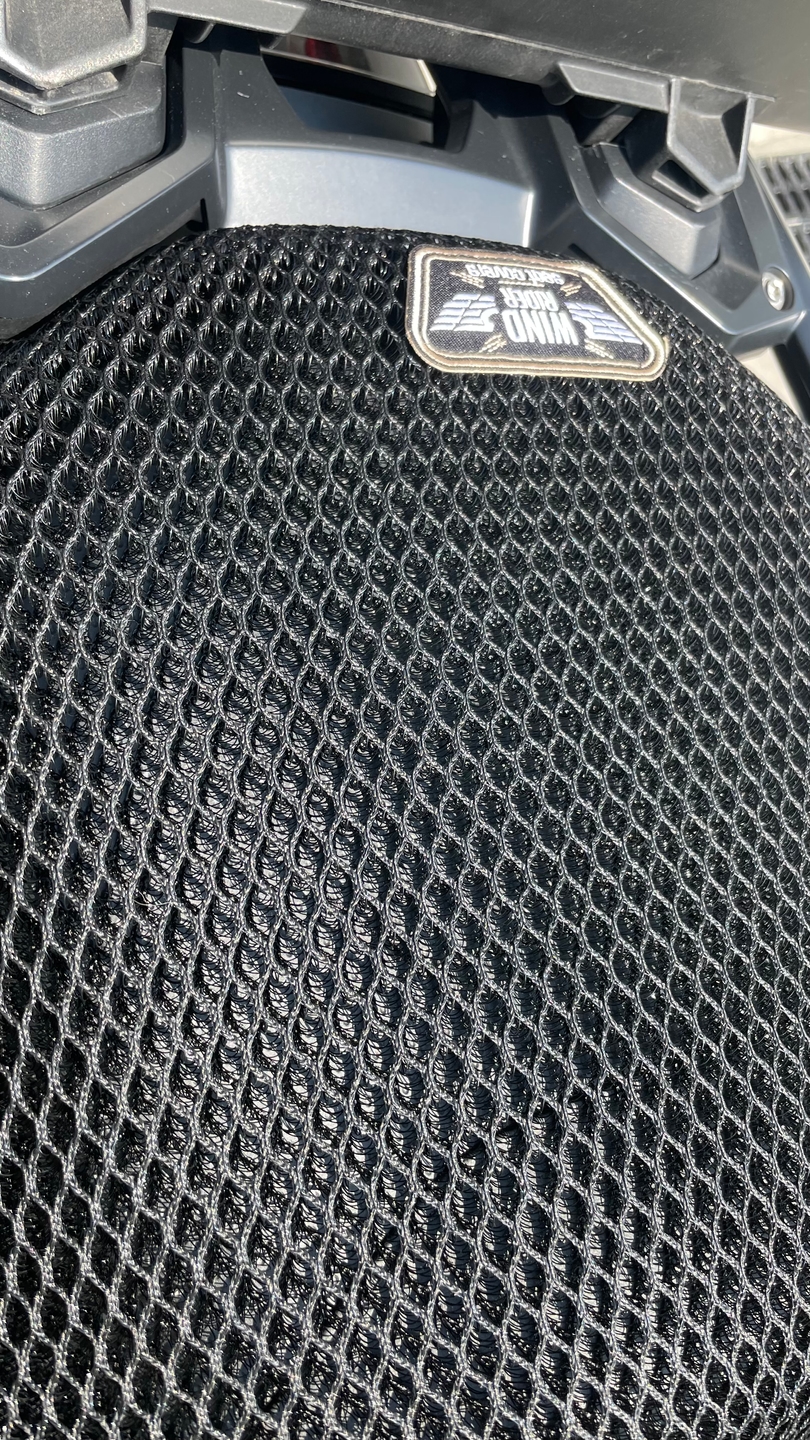 Wind Rider mesh seat cover on a BMW S 1000 XR
