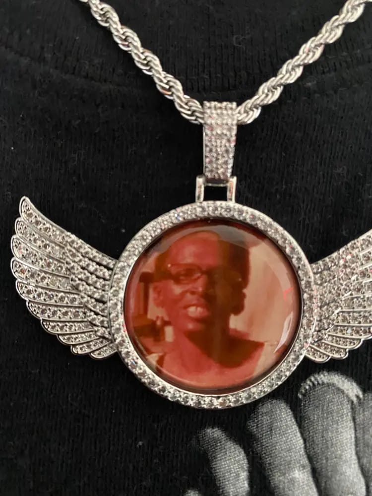 Customer photo review of Custom PPICTURE Wings Round Pendant