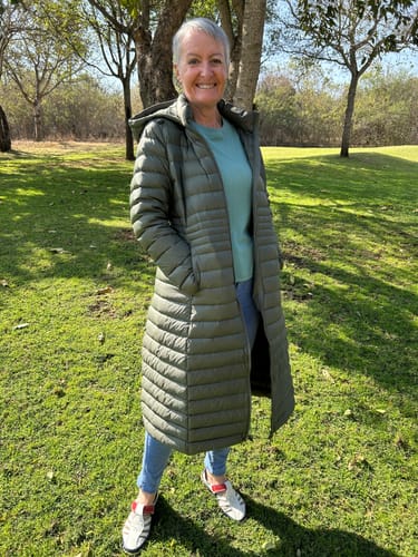 Customer photo review of Sage Maxi Duck Down Puffer Coat