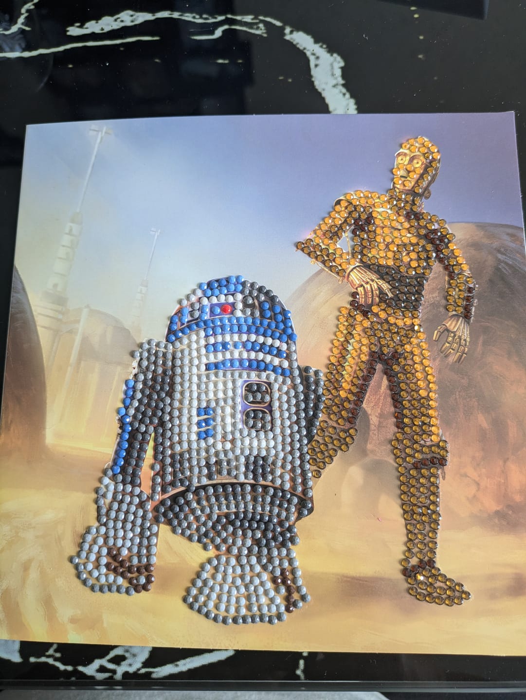 Customer photo review of "R2-D2 & C-3PO" Crystal Art Card 18x18cm