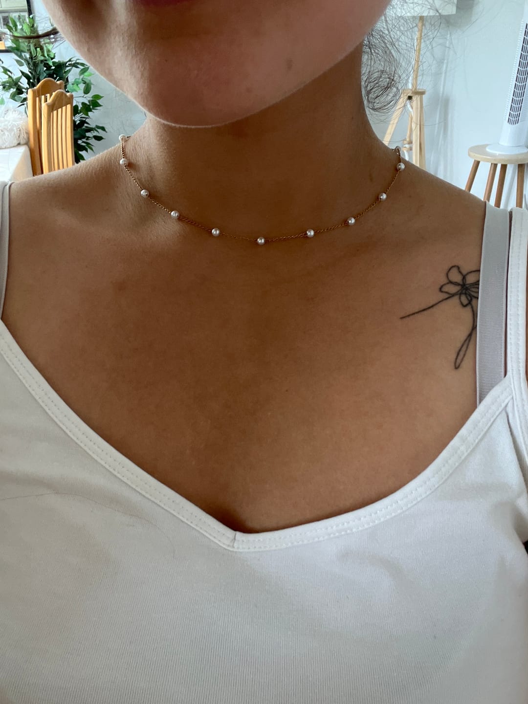 Customer photo review of Nura Pearl 18K Gold Necklace