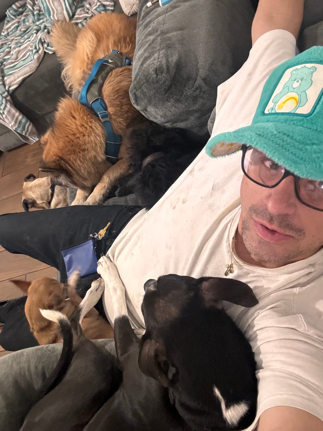 Customer photo review of OVERLORD X Care bears:  Wish Bear Trucker Cap