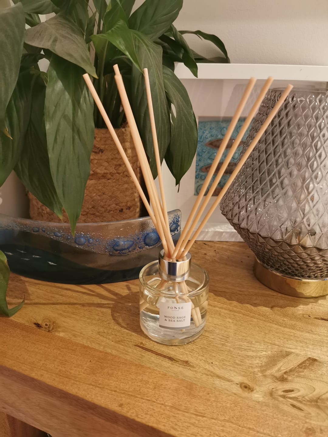 Customer photo review of Wood Sage & Sea Salt Reed Diffuser