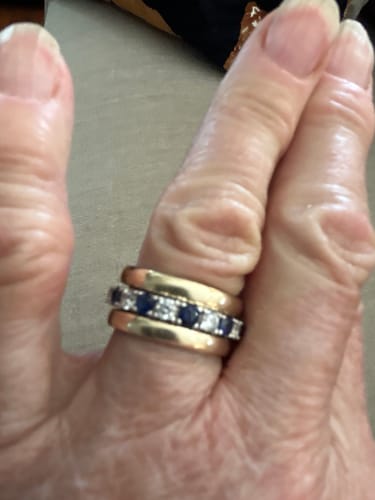 Customer photo review of Simulated Blue Sapphire CZ Eternity Ring in Sterling Silver