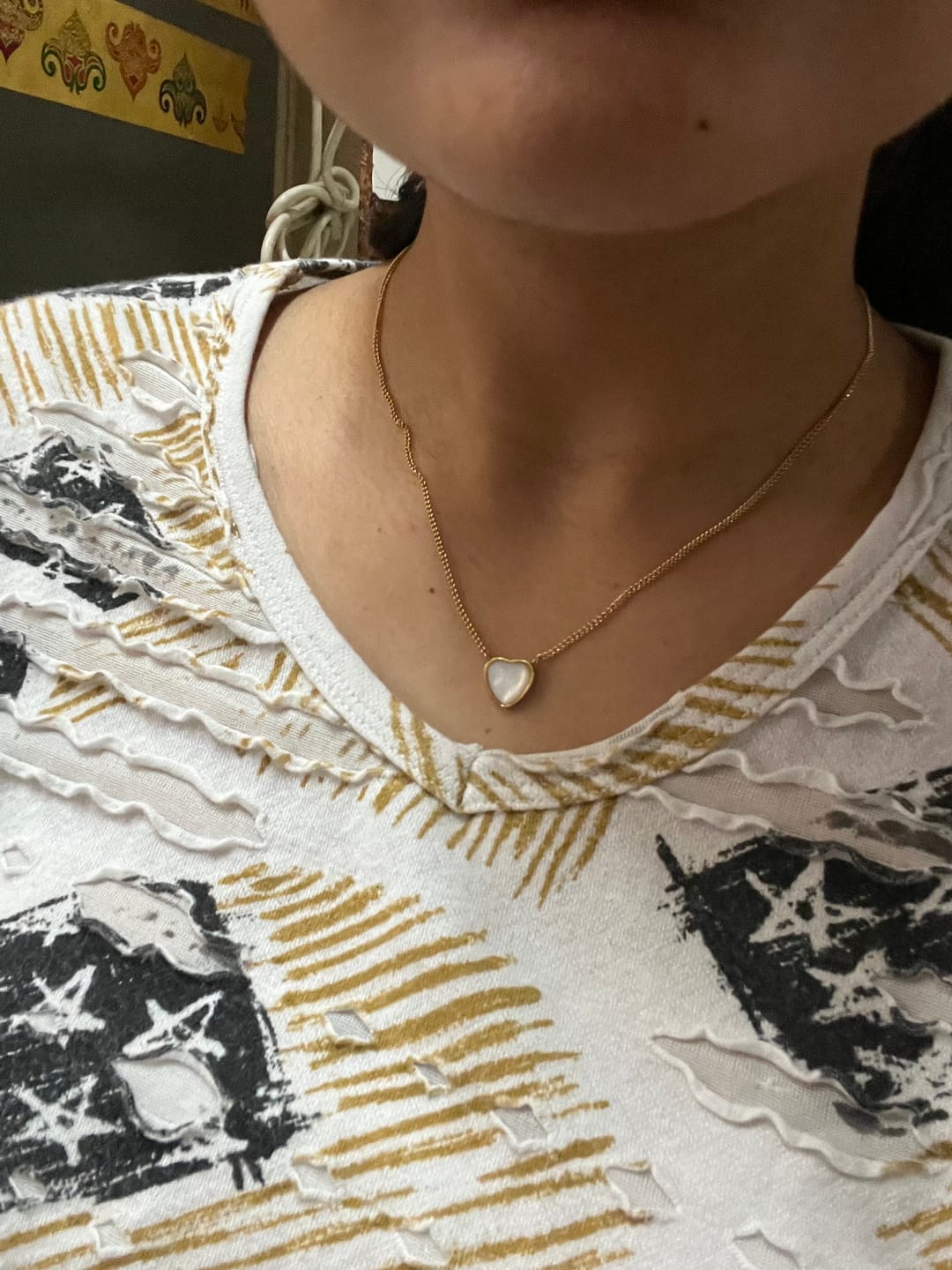 Customer photo review of Milky Heart Necklace