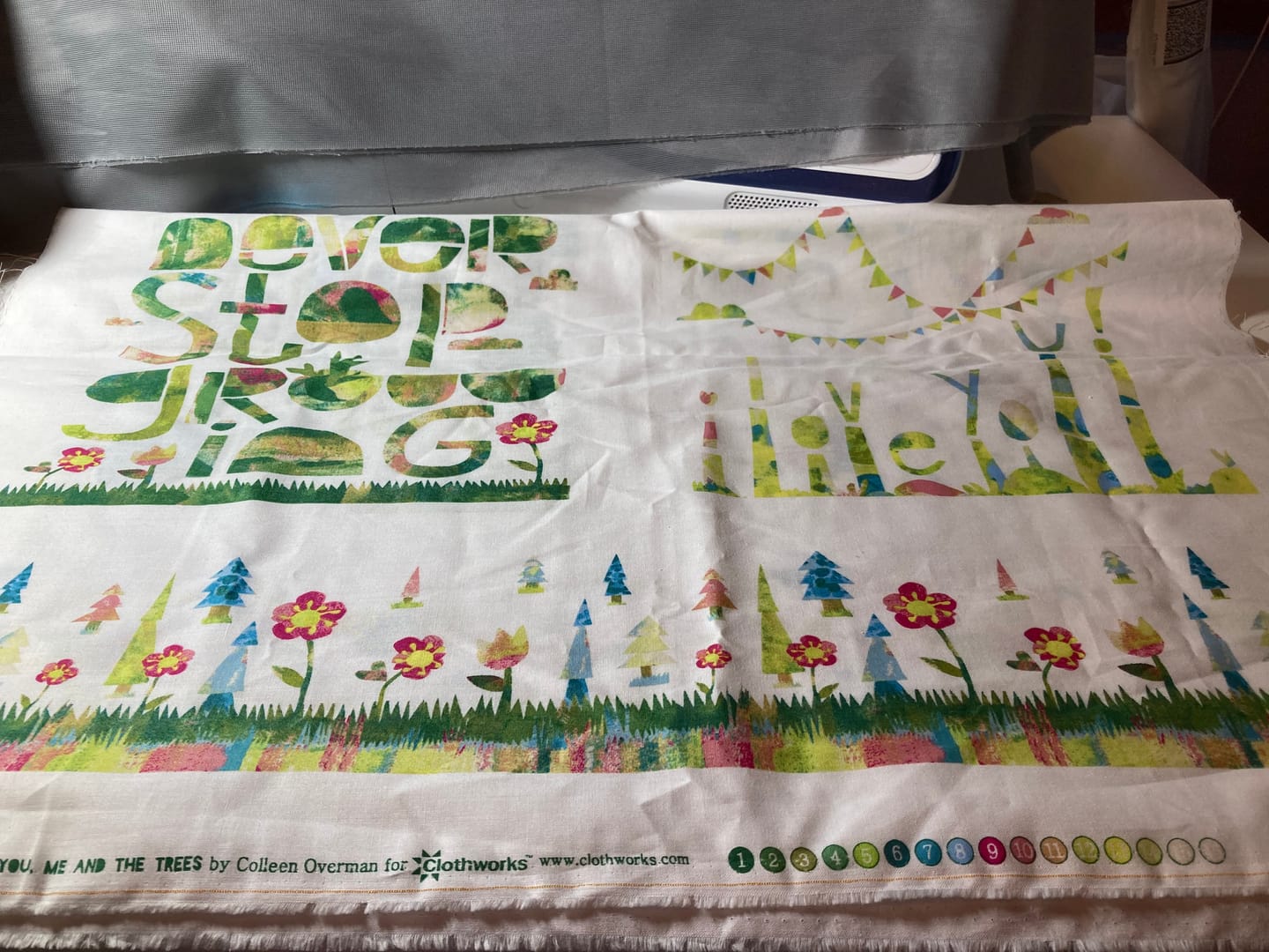 Customer photo review of 62cm Panel Positive Quotes Cotton Fabric
