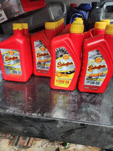 Customer photo review of Schaeffer's 0191-012 Micron Moly Racing Oil 20W-50 | 12 quarts