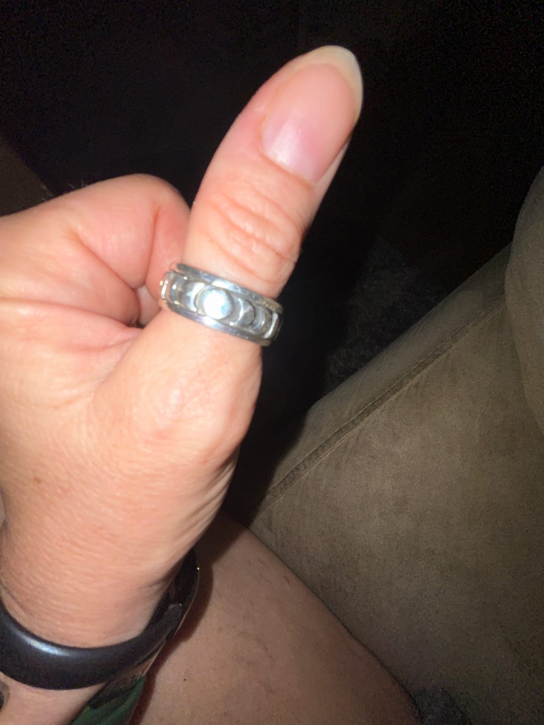 Customer photo review of Moon Phase Spinner Ring Sterling Silver