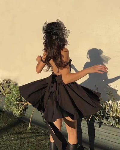 Customer photo review of Lana Mini Dress with a Bow